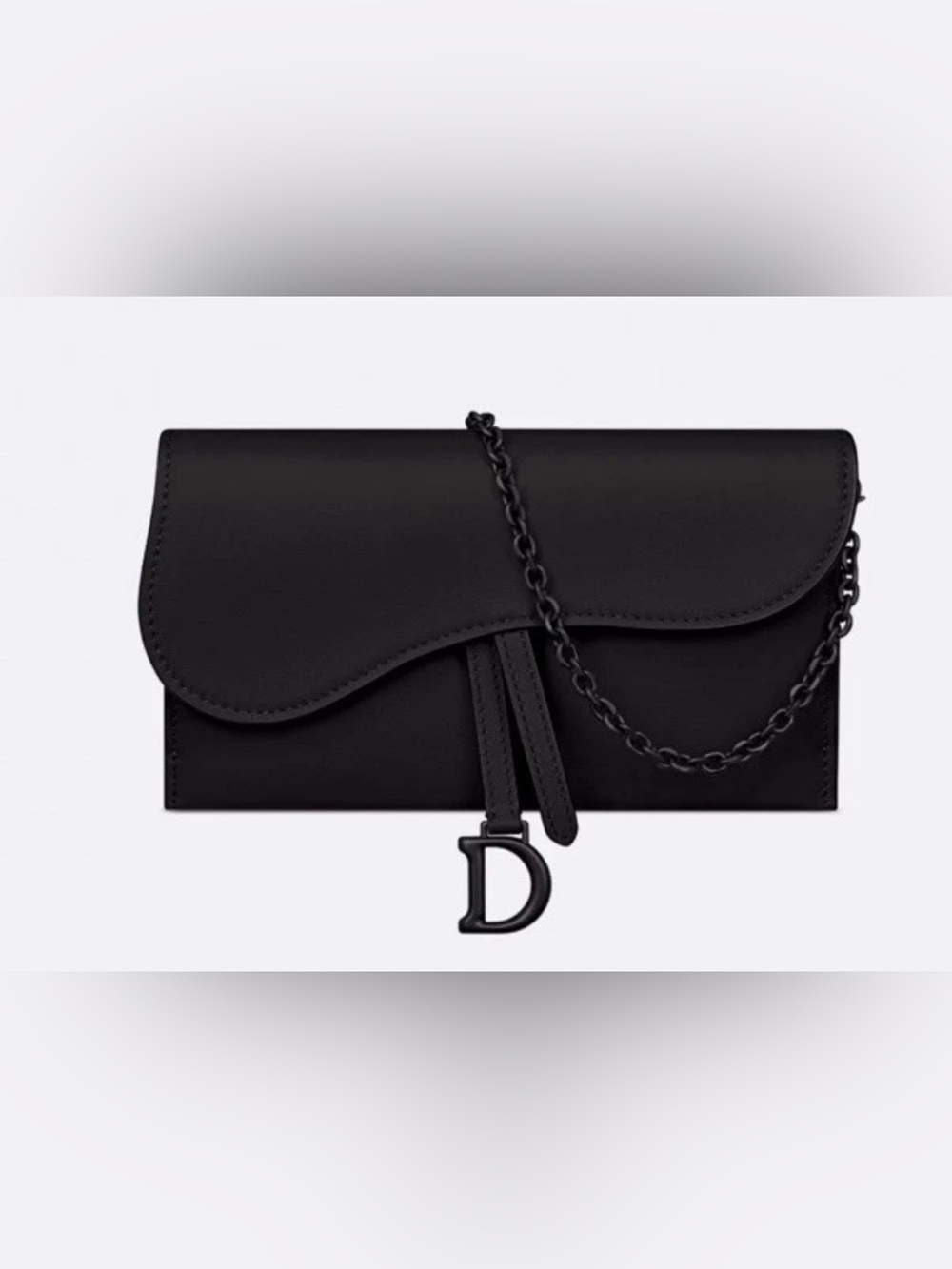 Absolutely stunning iconic EUC Dior Ultra Matte Calfskin Saddle wallet on Chain - Picture 2 of 7